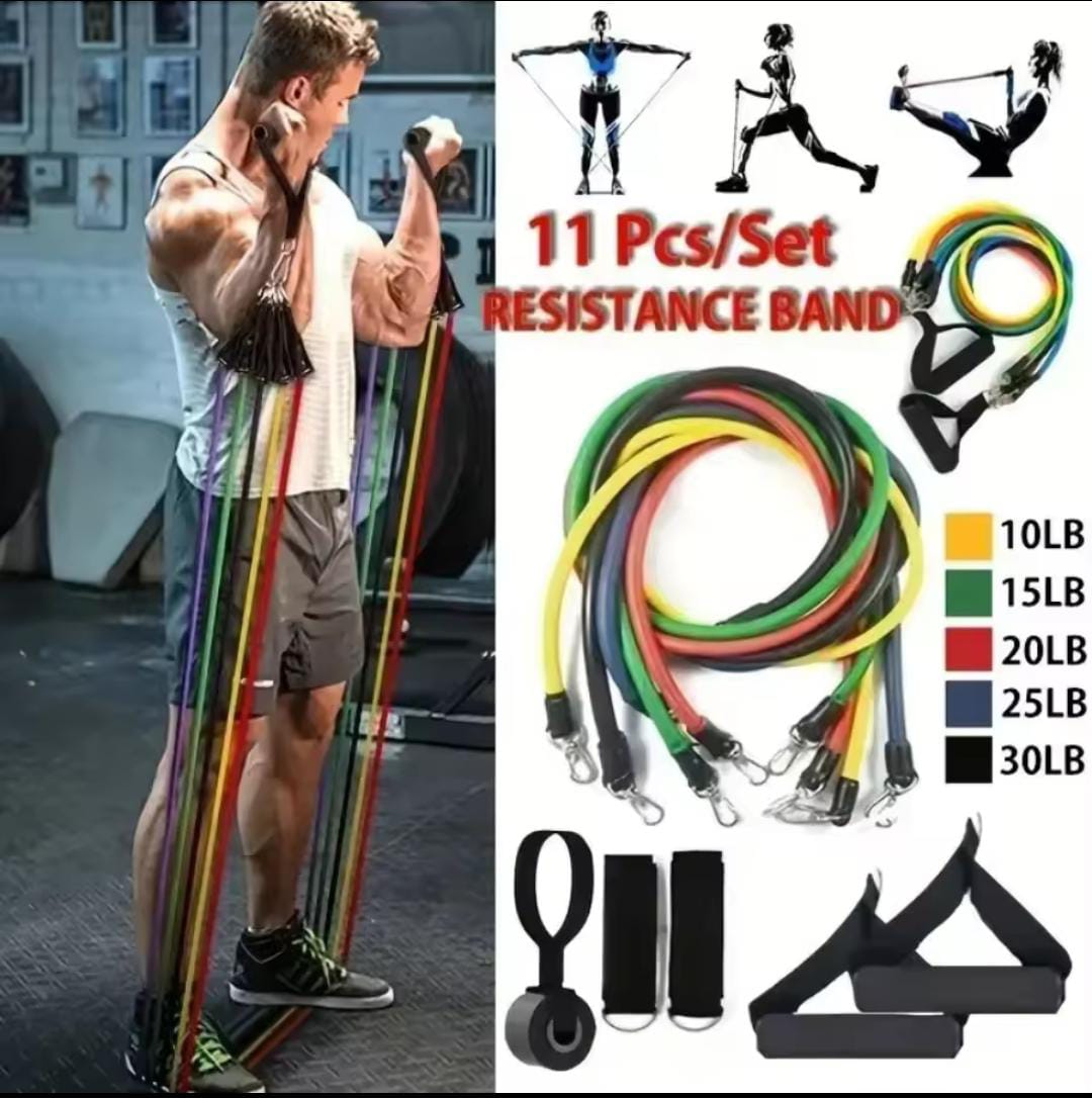 Resistance band set for exercise fitness workout tummy trimmer body exercise hot shaper hot shapper fitness belt slimming belt waist trimmer twister body slimming belt single double spring Yoga Pilates Abs Exercise power loops rubber tube gym pull rope