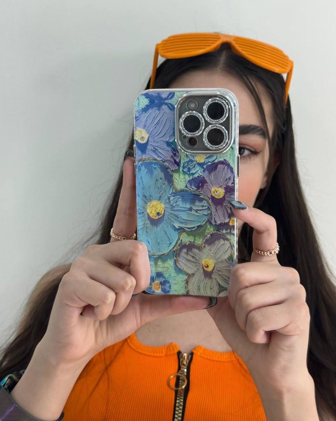 Floral 3D Gem Work Smartphone Case for XR, 11, 12, 13, 14, 15 16 Models