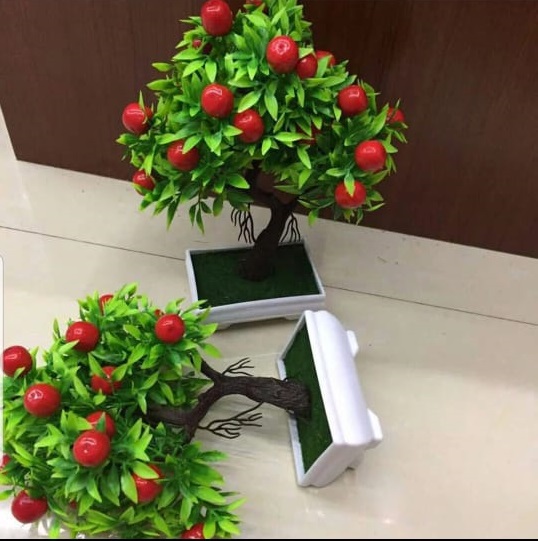 Artificial Fruit Apple Tree Bonsai Home Office Garden Desktop Pot Plants Party Decor For Hotel Garden Wedding Decoration