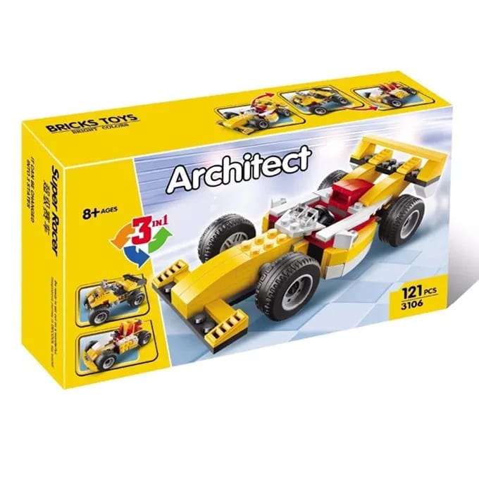 SUPER RACER CAR BLOCKS BUILDING 3 IN 1