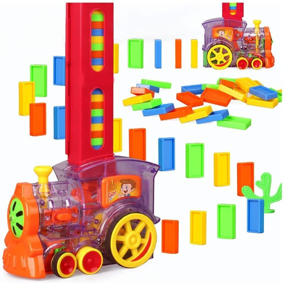 Automatic Domino Brick Laying Toy Train for Kids | Domino Building & Falling Blocks Machine for kids