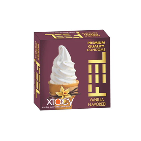 Xtacy Feel Premium Quality Vanilla Flavored Condoms - 3 Pieces