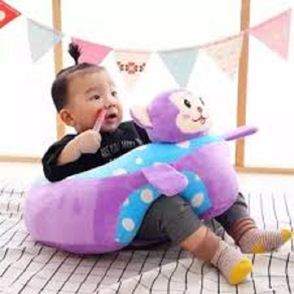 Baby Purple Monkey Seats Sofa Plush Support Seat Learning To Sit Baby Plush Toys