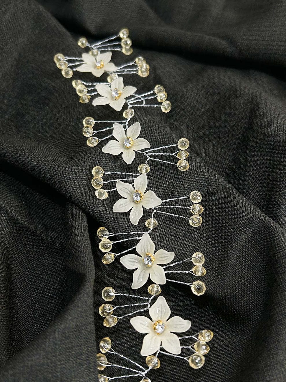 New Fashion Flower Headband With Ribbon Wearth Wedding Party ladies Girls Garlands Floral Crown Rhinestone Hairband