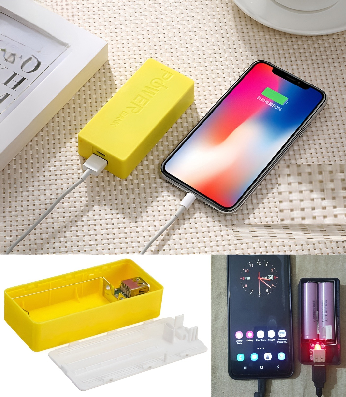 Easy Assembly Power Bank Welding-Free Case for 2x18650 Batteries (Battery Not Included)