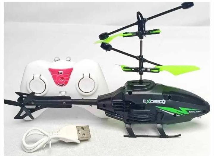 2-in-1 Remote Control & Hand Sensor Helicopter Toy with 3D Lights – Rechargeable, Multicolour Flying Toy for Boys & Kids (Indoor & Outdoor Use) (With Remote Control and Without Remote Control)