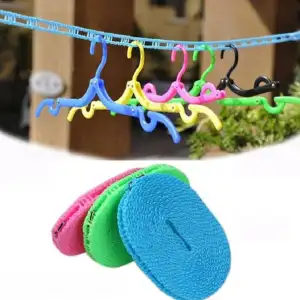 8 Meters Portable Travel Laundry Rope, Camping Retractable Clothes