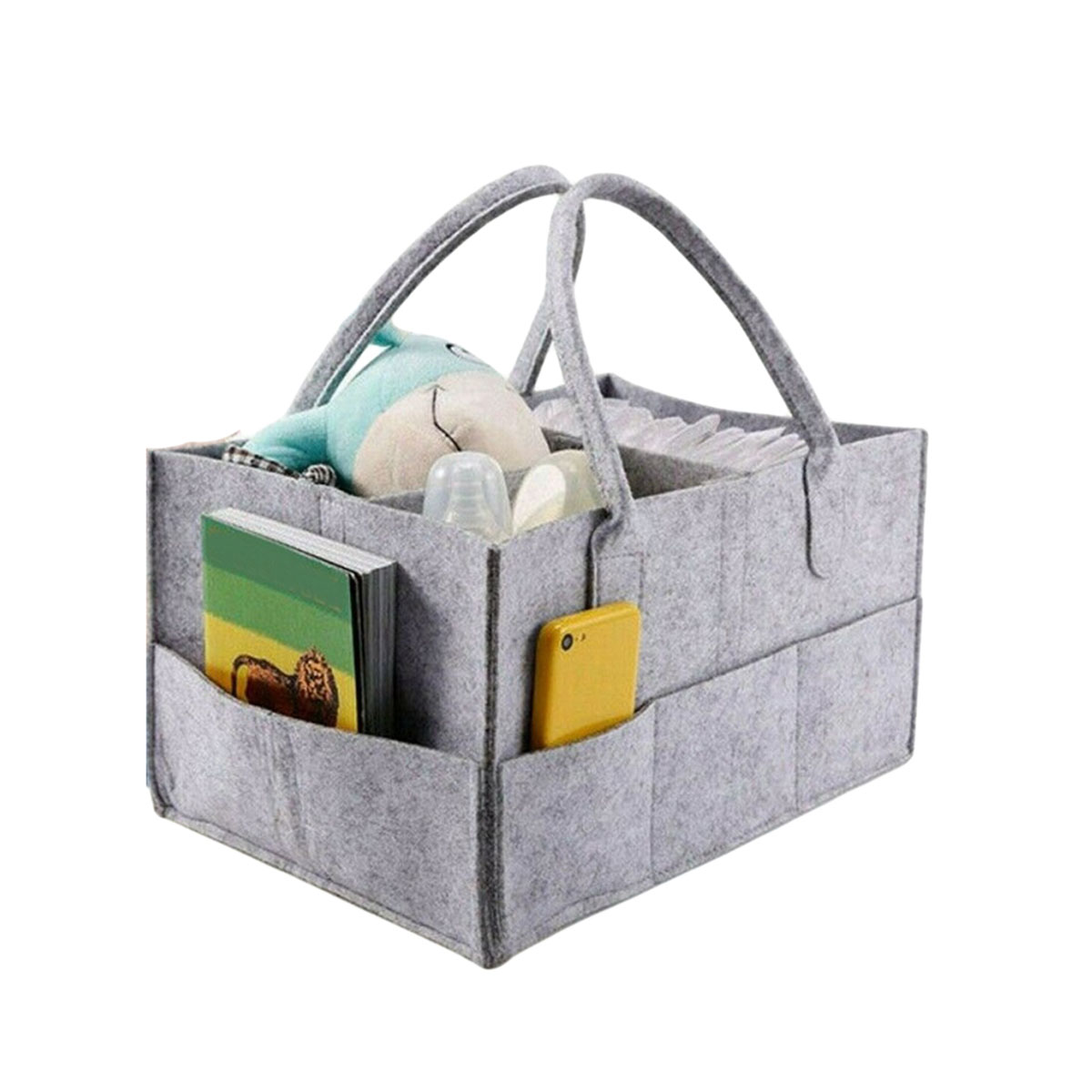 Baby Diaper Organizer Caddy Grey
