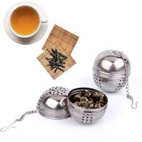 New Stainless Steel Ball Tea Infuser Mesh Filter Strainer W/hook Loose Tea Leaf Spice Ball With Rope Chain Home Kitchen Tools