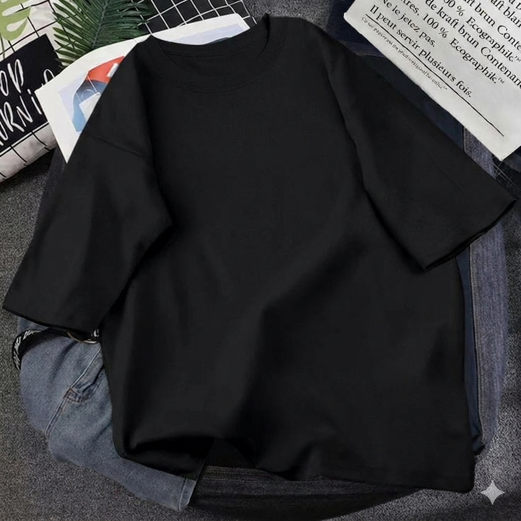 Black half sleeves printed t shirt for women's