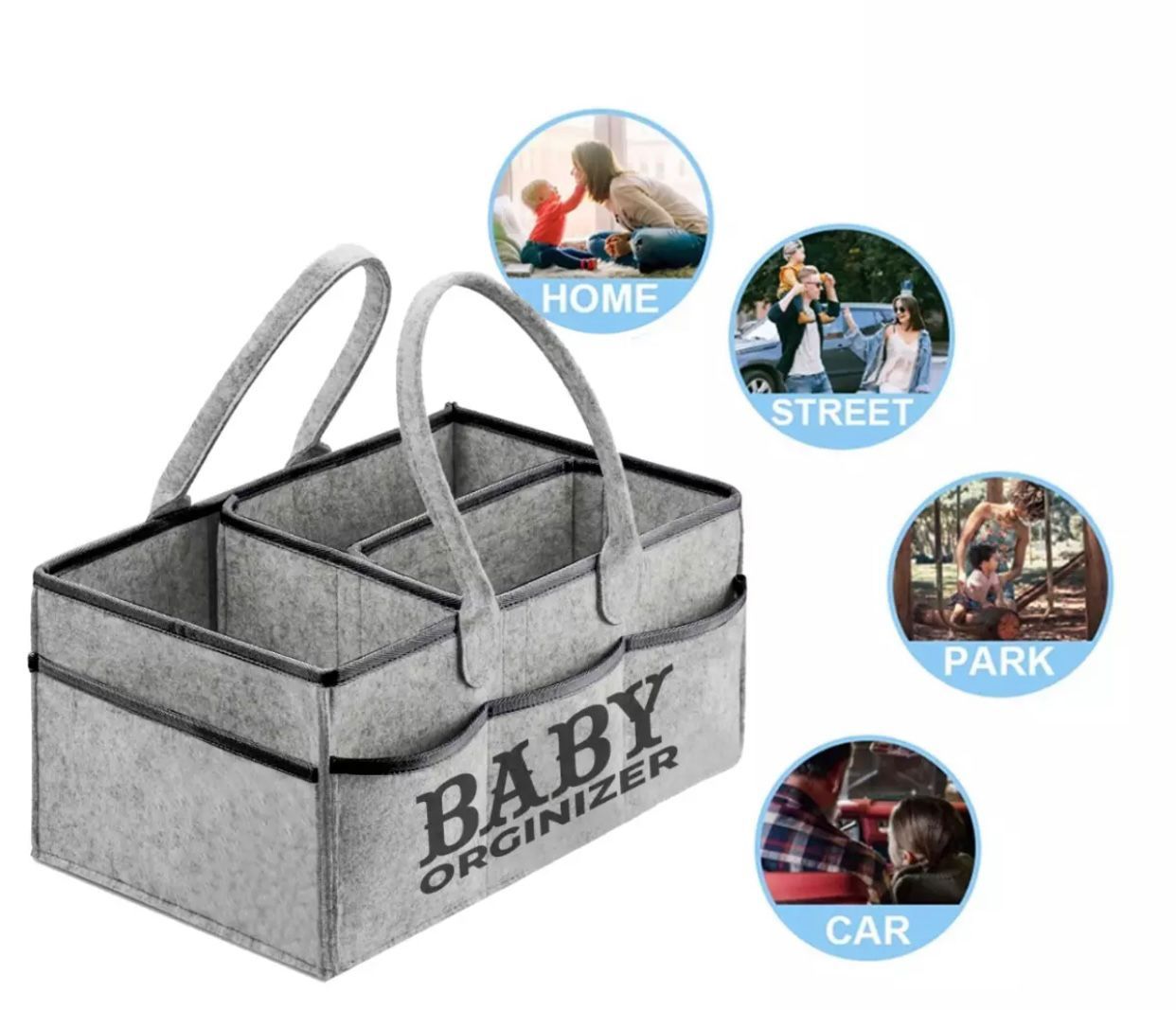 Baby Diaper Caddy Organizer - Portable