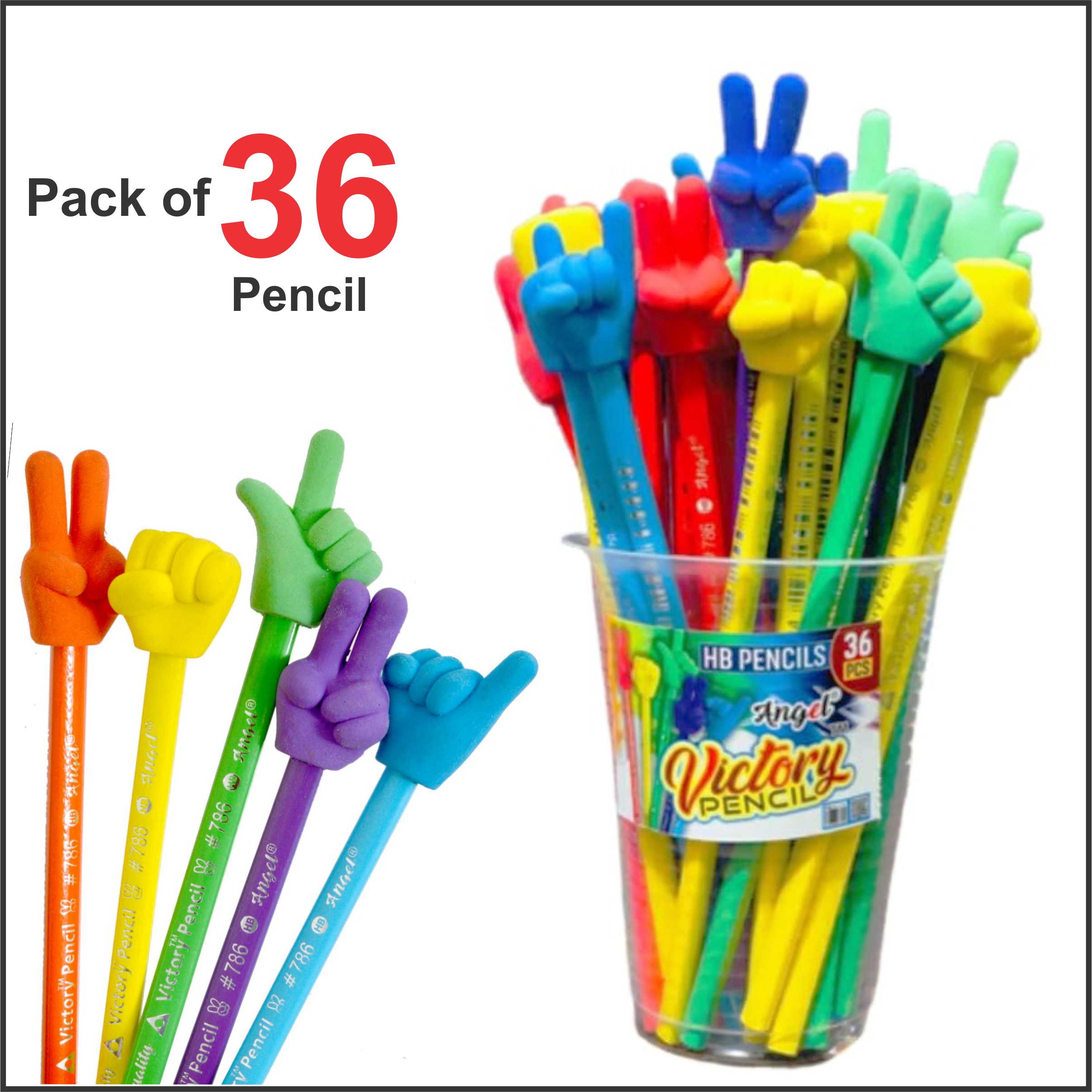 High Quality Victory Lead Pencil With Beautiful Erasers-pack Of 36 Pcs