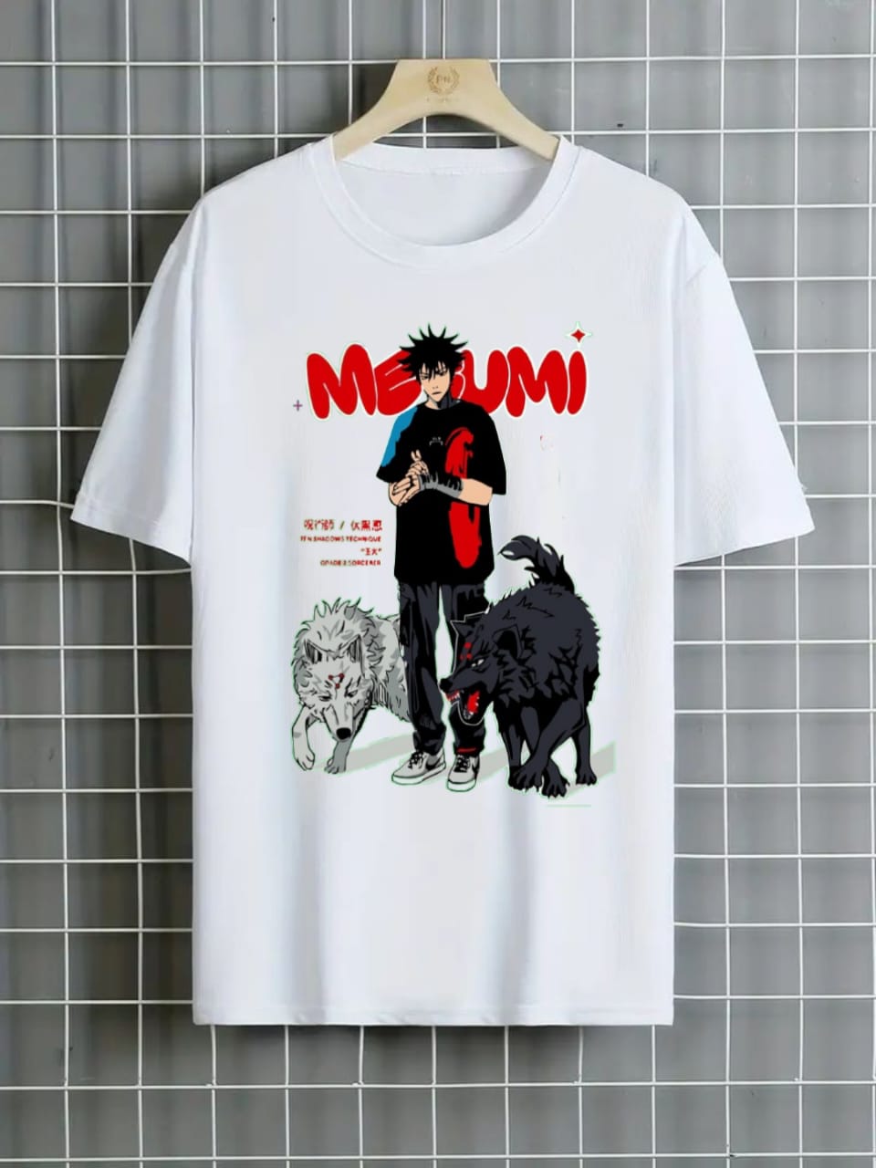Megumi Fushiguro  Anime Printed T-Shirt Cotton Half Sleeves O Neck Short & Tshirt For Men & Boys