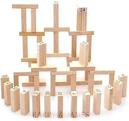 Jenga Wooden Blocks 54 Pieces with 4 Dice Kids and Adults Fun