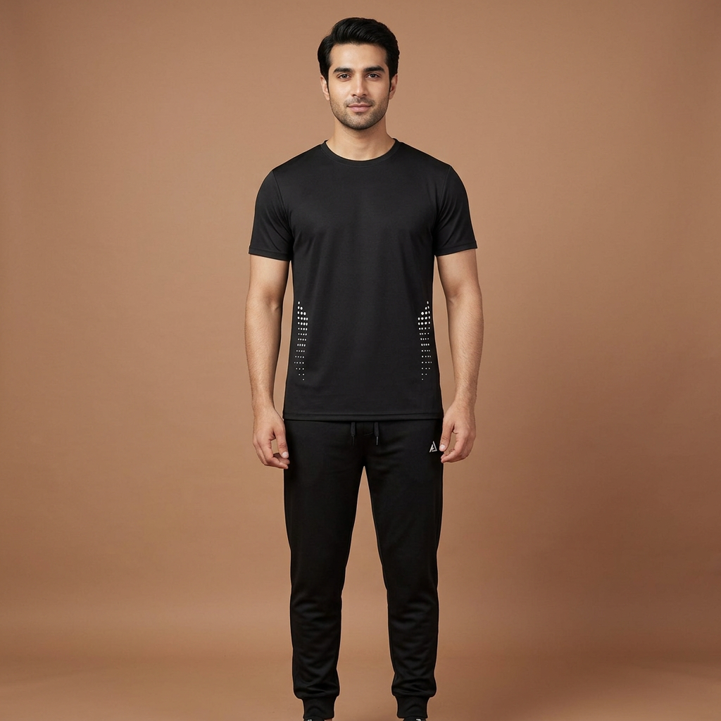 Men's Clothing Summer Breathable T-Shirt and Black Trouser Gym wear and comfortable - Summer Tracksuits For Men - Summer Tracksuit for Men - Summer Track Suits For Men - Track Suits for Boys -Track Suit for boys - Tracksuit for boy