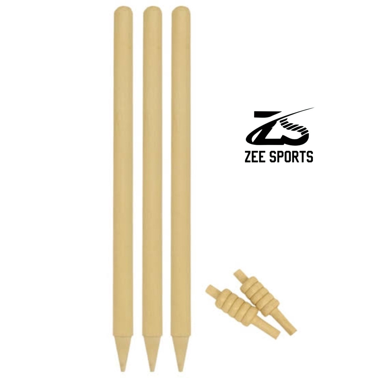 Zee Sports Wooden Cricket Wicket Stumps - Set of 3
