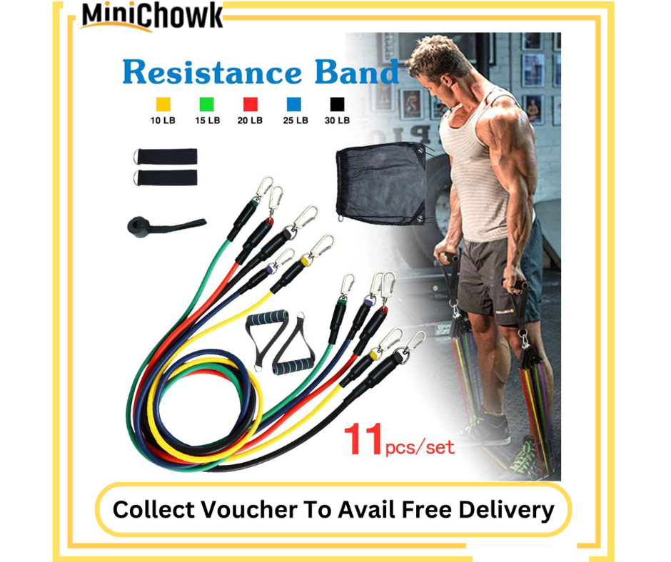 11(PCS) Power Exercise Resistance Band Set 5 in 1 Fitness Band Equipment for Men and Women