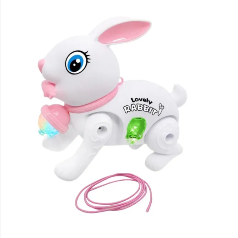 Electric Bunny Rabbit Plush Toy with Music & LED Perfect Birthday Gift for Girls Boys Kids