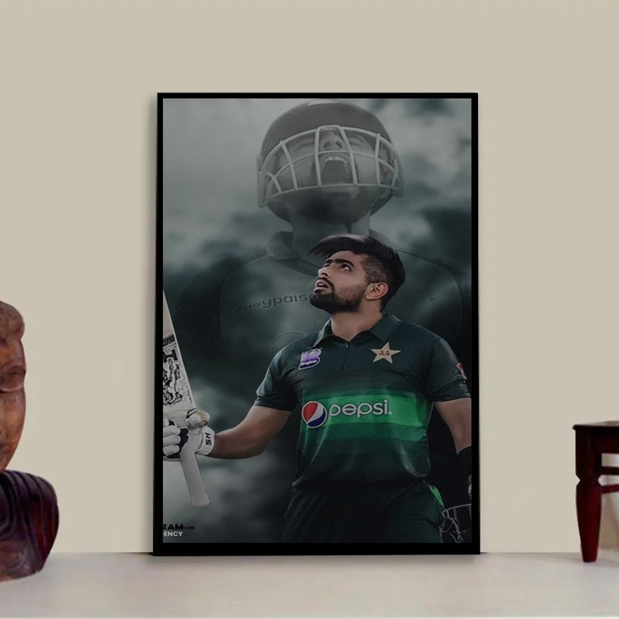 Babar Azam Photo Frame For Cricket Fans Digital Printed