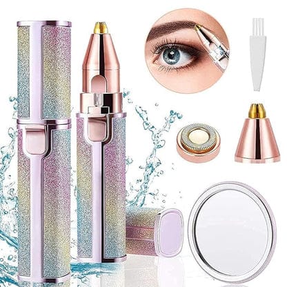 2 in 1 Rechargeable Women's Face Hair Remover Epilator for women Machine for Upper Lip, Chin, Bikini Eyebrow, Lips, Body, Arms Hair Remover for Women High Quality Pocket Sized Facial Hair Removal Machine Smooth Skin Hair Remover For All Skin Types,