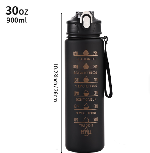 1pc 900ml Small capacity pink gradient PC water bottle, with sticker ...