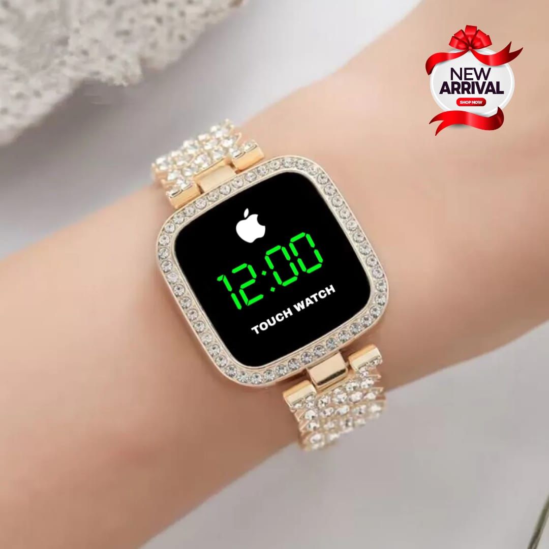 Luxury Digital LED Watch for Women Golden & Silver Fashion Wrist Watch