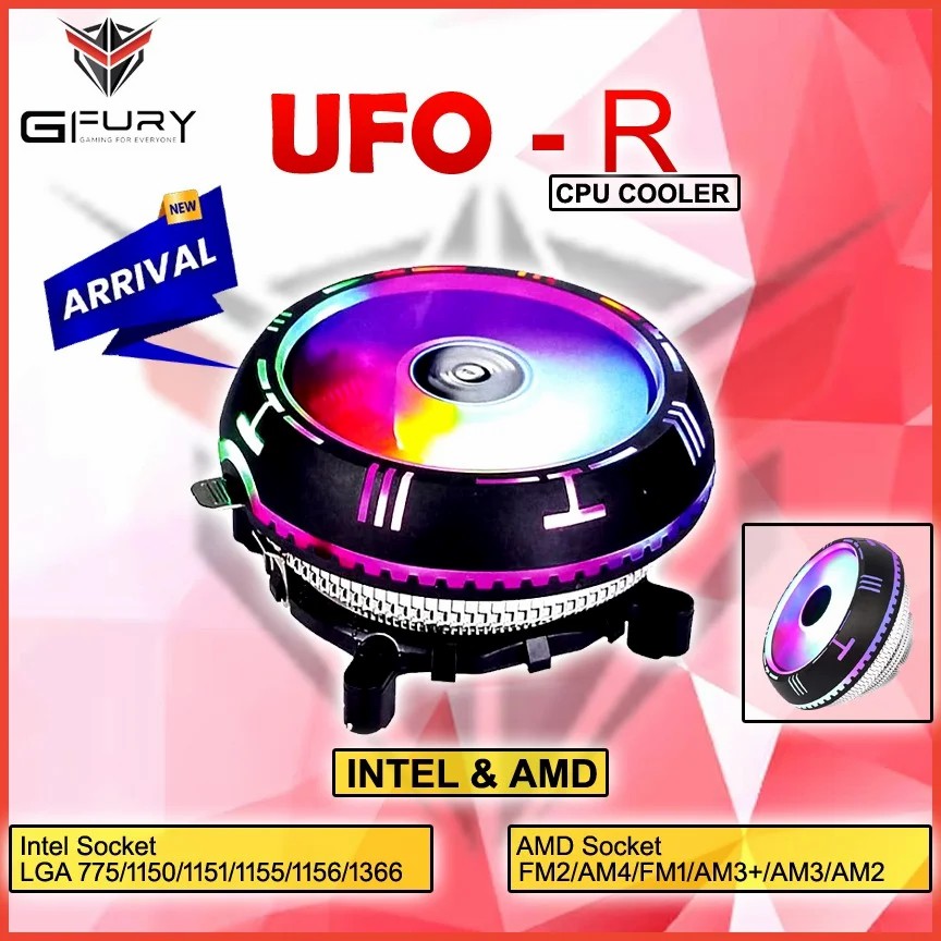 GFury UFO-R RGB CPU Air Cooler Compatible with Intel LGA 1366 AMD AM2 10 0a7d204a8b6e65af188a7796e7a1757a