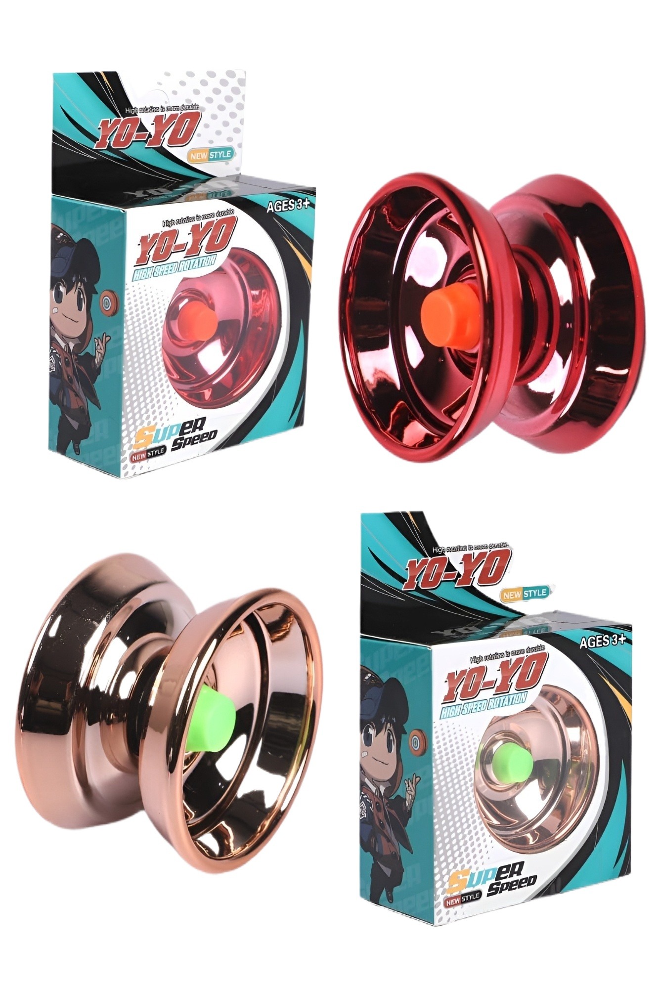 Hot Sale Yoyo Classic Baby Toys Professional Magic Yoyo Spin Aluminum Alloy Metal Yoyo 8 Ball KK Bearing with Spinning String Gifts For Children Yoyo Toys For Boys