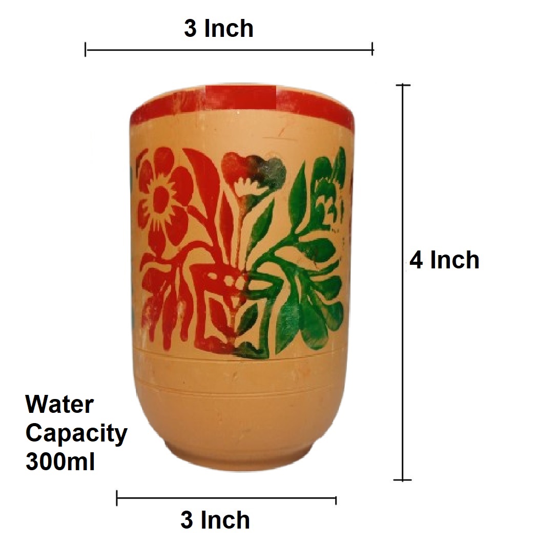 Natural Handmade Clay drinking water Glass Terracotta Glass Designer ...