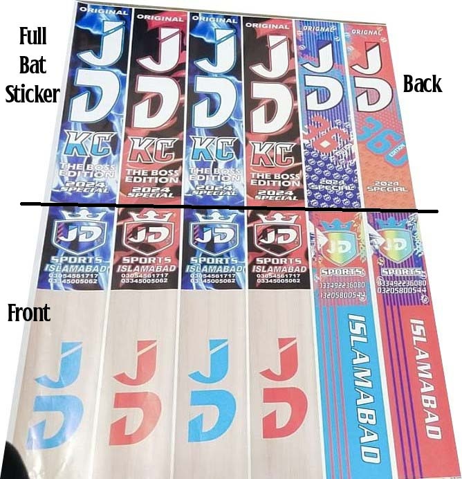 JD, SAKI, GERMAN Full Sticker & Half Sticker Complete 1 Set Front or Back for bats