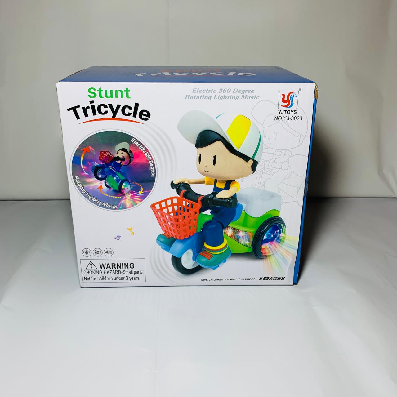 Stunt Tricycle Bike with Light and Music- Battery Operated Toy for