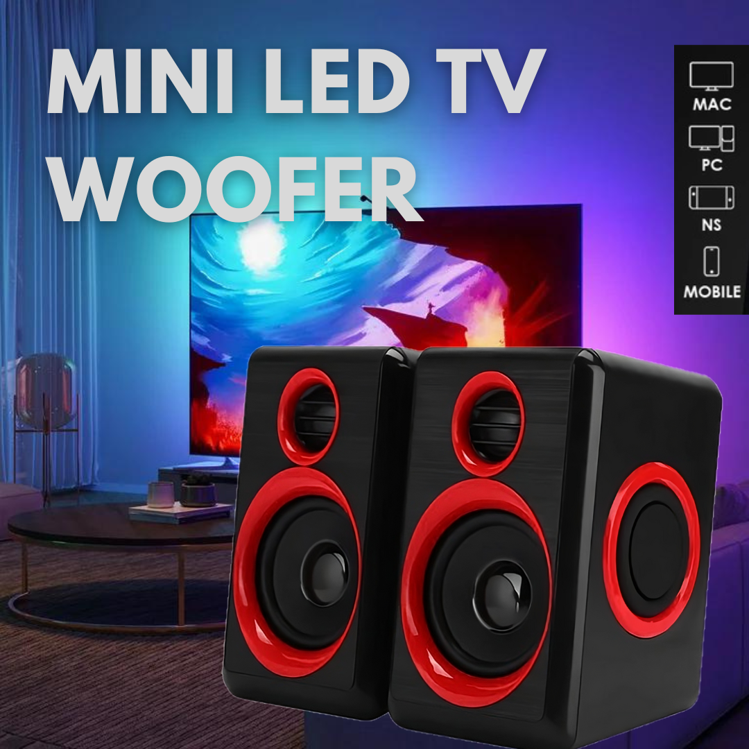 Gaming PC Speakers & Soundbar Dual Subwoofer Heavy Bass Diaphragm 360 Surround Sound USB Powered 3.5mm Aux Wired Audio System Desktop Computer Laptop LED TV Monitor Setup Accessories Rotary Knob Volume Control 2 Variations Available – SnapMart
