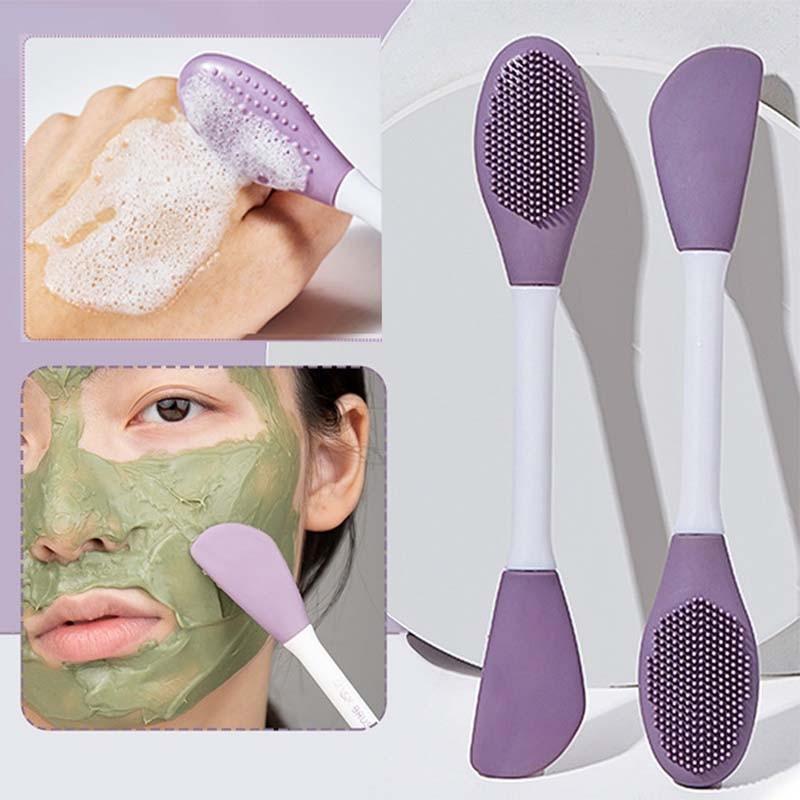 Silicone Double Head Mask Brush, Silicone Face Wash Brush, Mud Film Special Scraper Applicator, Facial Cleansing Brush, Cleaning Tool price in Pakistan