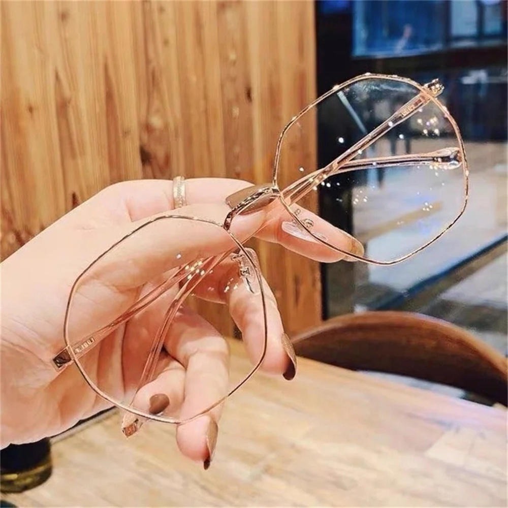 Optical Sunglasses Fashion Ins Trend Octagonal Anti-Blue Light Glasses Uv400 Protection Anti-Blue Light Vintage Eyeglasses for Computer Outdoor Travel Daily Wear Fashion Accessory Women Office Use