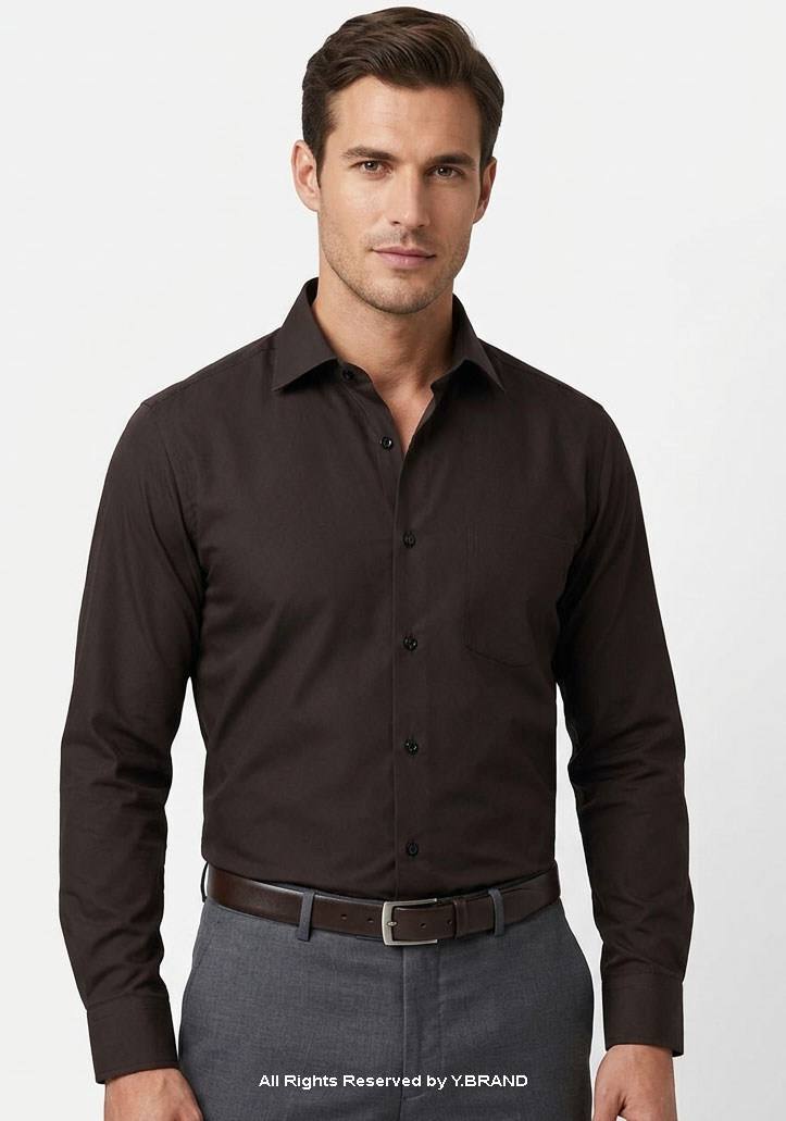 YBRAND-Chocolate Brown formal shirt FS-1061
