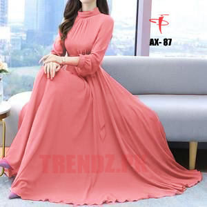 TRENDZ FASHION wool peach material party wear maxi for ladies AX-87