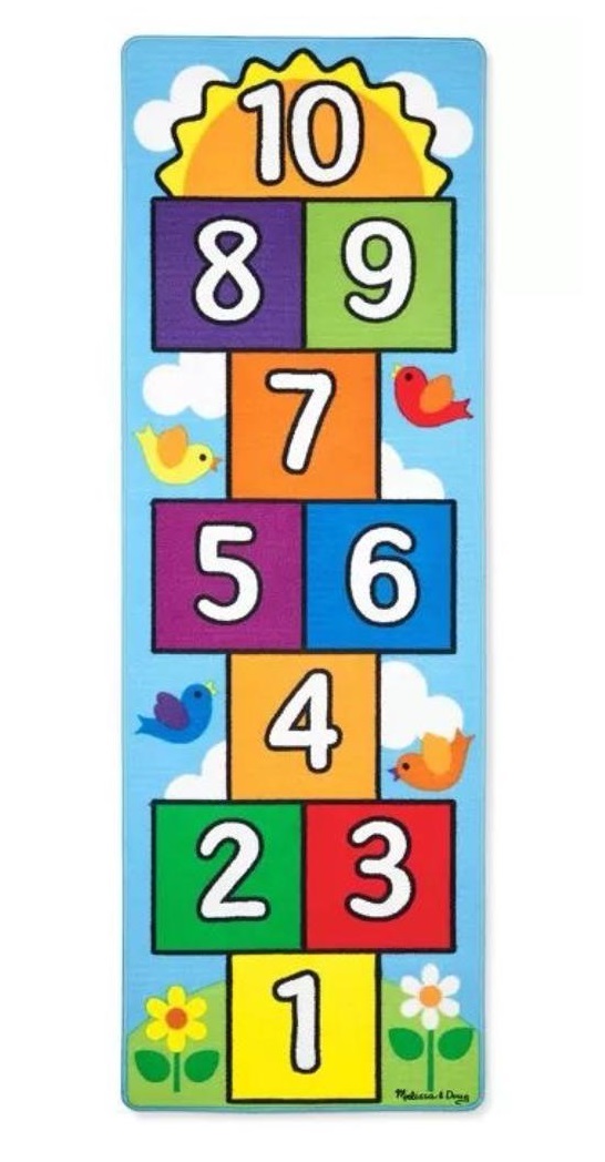 Hopscotch Kids Play Mat 5ft x 2ft – Hop & Count Jumping Game Rug for Children | Waterproof PVC Activity Mat | Indoor Outdoor Learning Toy for Kids 4–10 Years