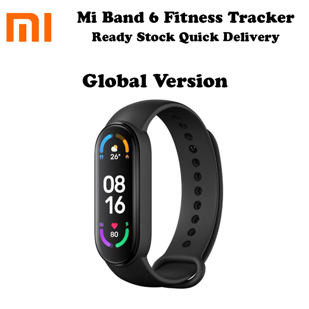 Mi Smart Band 6 Fitness Tracker with AMOLED Display, 1.56 Inches - Black