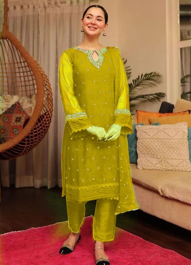 Inayat Embroidered Organza Suits Unstitched 3 Piece IN22LW 04 Zaina - Luxury Wedding Collection