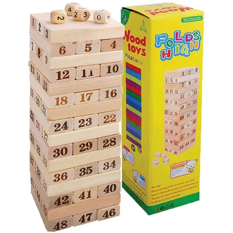 How to play numbered jenga with 4 dice, stack high