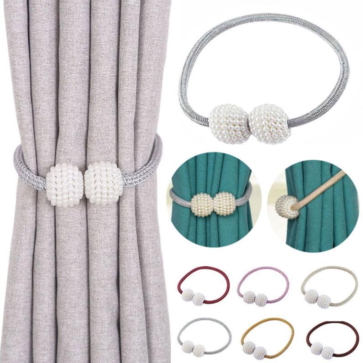Modern Home Decor Curtains Buckle Curtain Cord Clips Magnet Buckle Window Living Room - 2 Pack