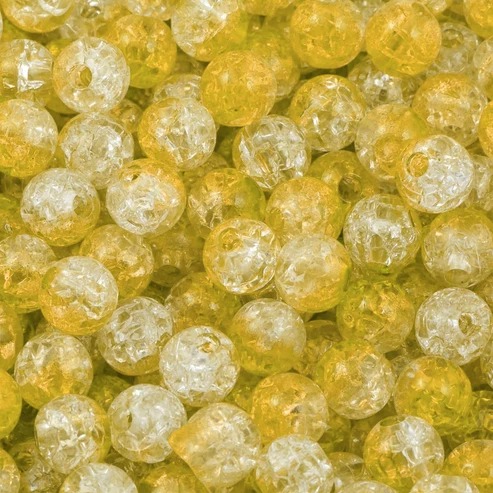 50/100PCS 8mm Crack Glass Beads for Jewelry Making – Cracked Round Loose Beads, 100+ Beads Per Strand, DIY Bracelet, Necklace & Earring Craft