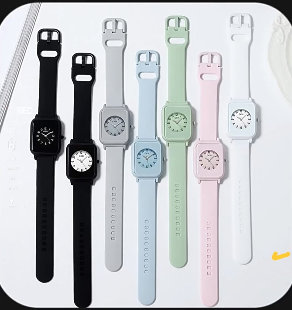 Korean And Japanese Fashion Watch High Quality Silicon Strap Watch For Girls Women Sports Watch For Woman Aesthetic