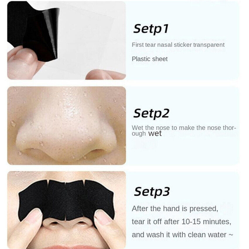10pcs Nose Blackhead Remover Strips Mask Skin Care Shrink Pore Acne Treatment Mask Deep Nose Pore Cleansing Strips Black Head Remover