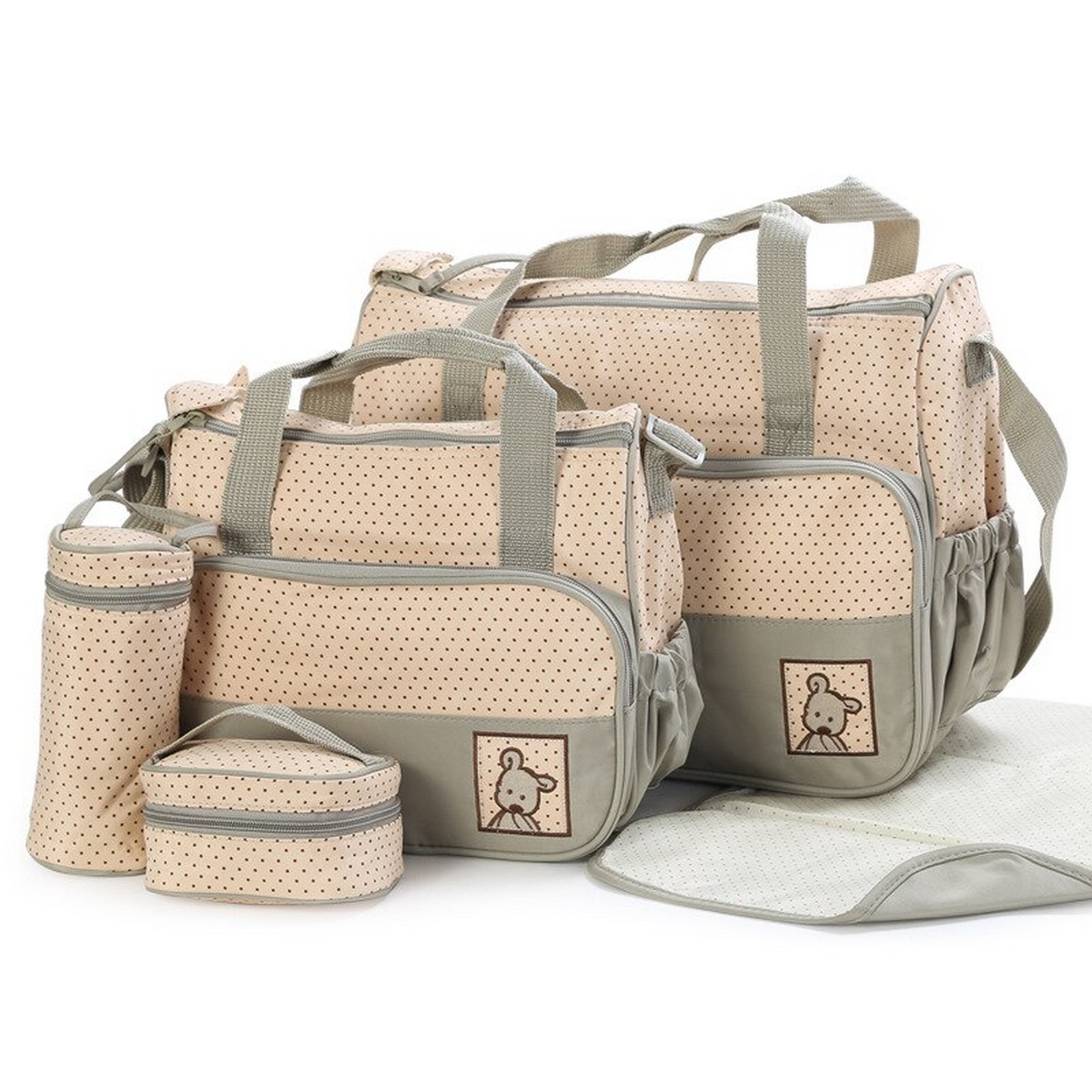 5pcs/set Multi-function Baby Diaper Bag For Mom Baby Bottle Holder