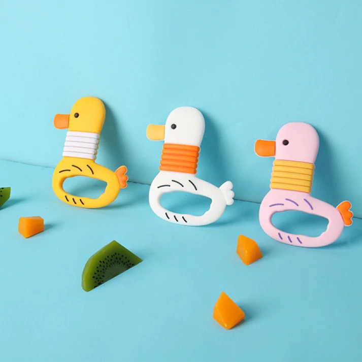 Baby Teether Silicon Soother Fruits Teething Toys Silicone Baby Envelopes Cartoon Characters BPA Free Cute Soft Silicone Baby Love Teething Soother New Mom Toddler Baby Shower Gift