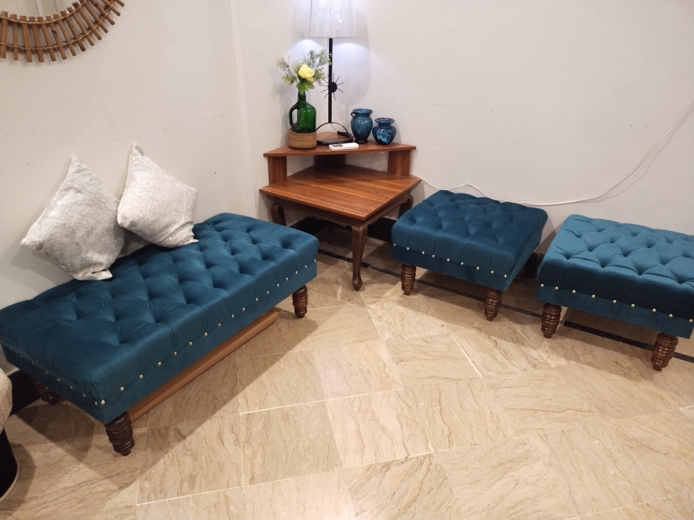 4 Seater Puffy Sofa Set Fabric Velvet Best Price Furniture Sofas | Customize in All Colors | Home Decor | Comfortable Couch with Single & Double Seats | Stylish Modern Design | Special Offer