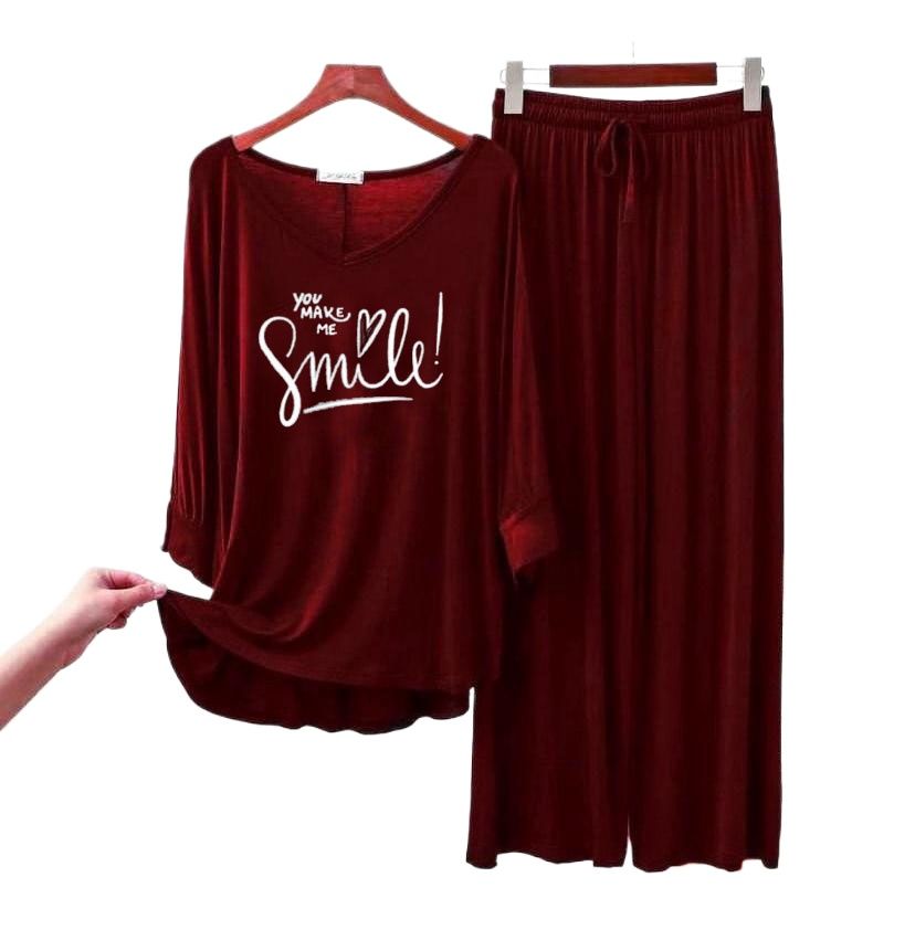 stylish v-neck flapper style women night suit