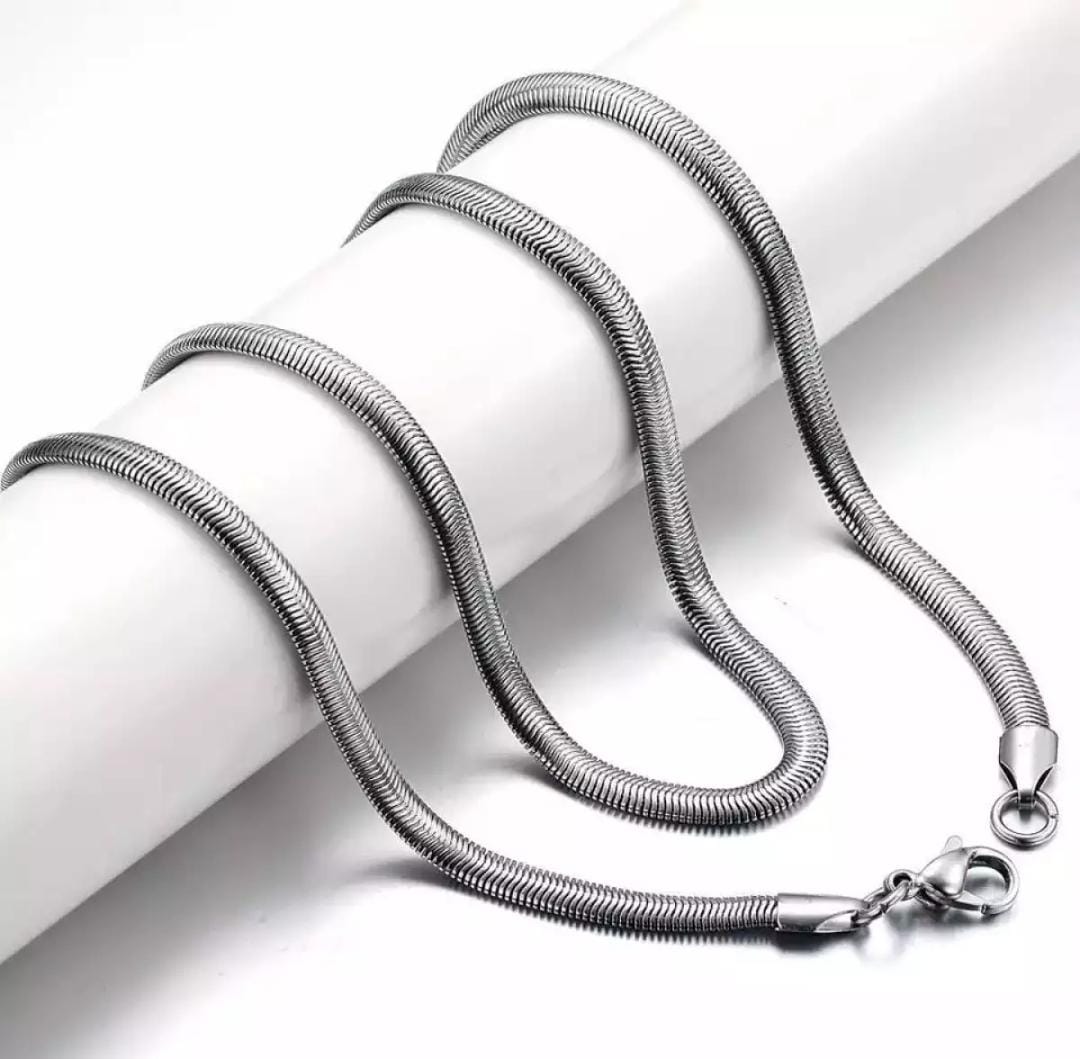 Snake Chain Silver 2 Years Colour Warranty 100% Stainless Steel- 22 Inches