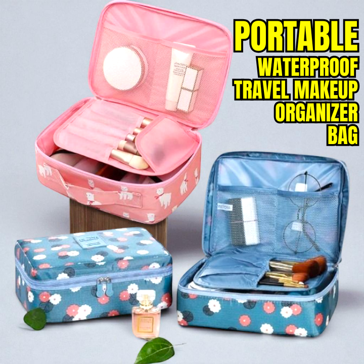 Travel Bag Organizer Waterproof Makeup Cosmetic Bag Carry Case Bathroom Storage Toiletry Bag with Hanging Hook For Men And Women